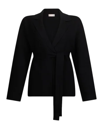 Cardigan cu revere decupate, Negru