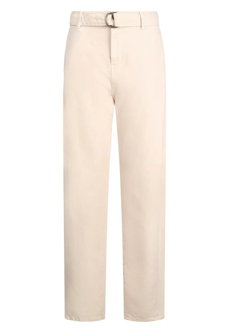 Pantaloni cu talie inalta si o curea, Bej deschis