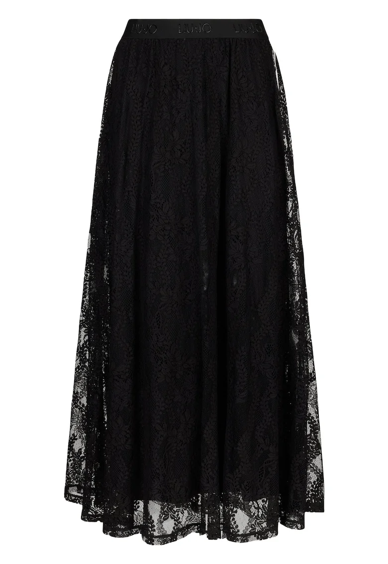 Fusta maxi din dantela, Negru