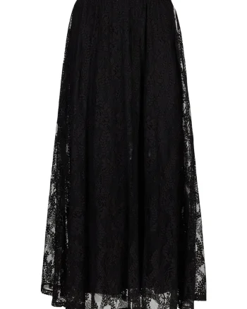 Fusta maxi din dantela, Negru