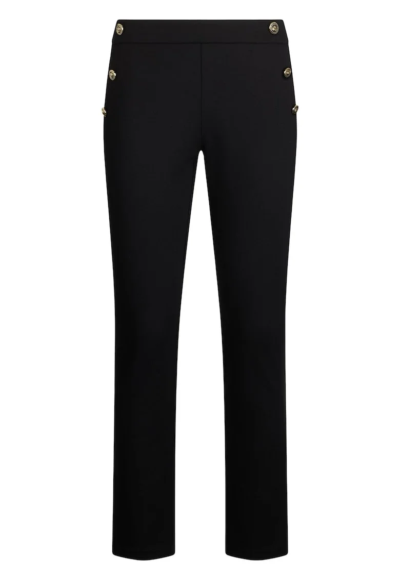 Pantaloni skinny cu nasturi, Negru