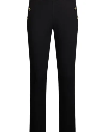Pantaloni skinny cu nasturi, Negru
