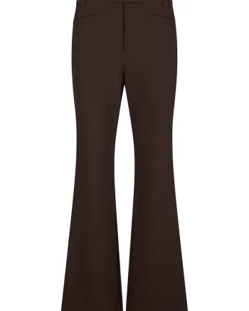Pantaloni evazati cu talie inalta, Maro