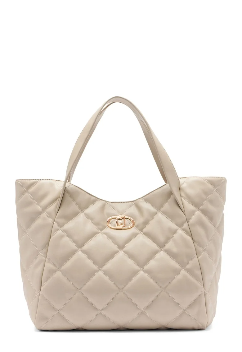 Geanta shopper matlasata, Bej