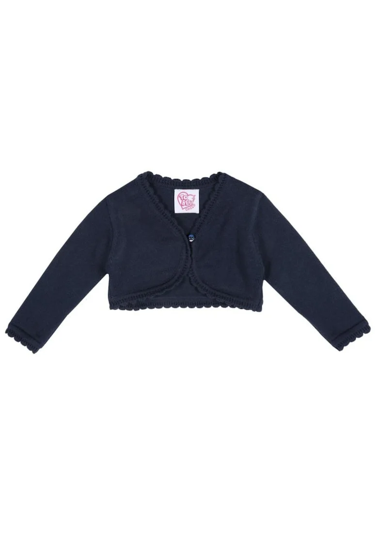 Bolero  pentru fete, bumbac, bleumarin, cu maneci lungi, design elegant