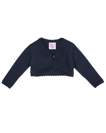 Bolero  pentru fete, bumbac, bleumarin, cu maneci lungi, design elegant