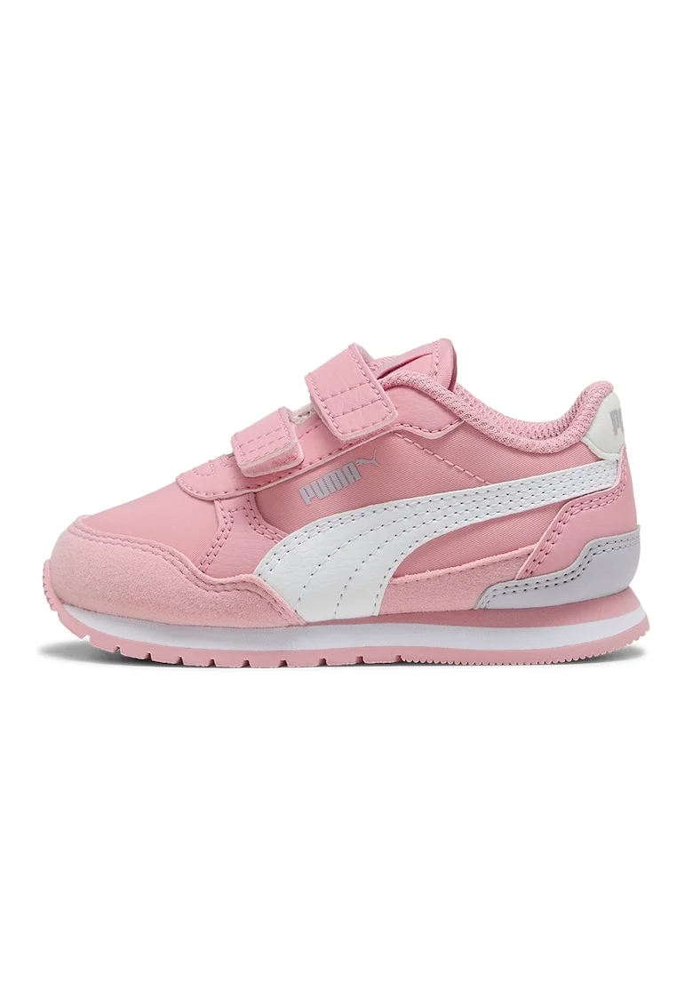 Pantofi sport ST Runner v4 NL cu inchidere velcro, Alb/Gri deschis/Roz pastel