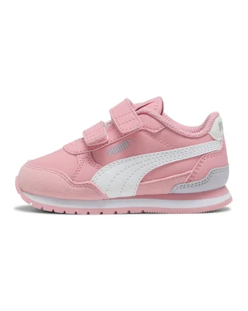 Pantofi sport ST Runner v4 NL cu inchidere velcro, Alb/Gri deschis/Roz pastel