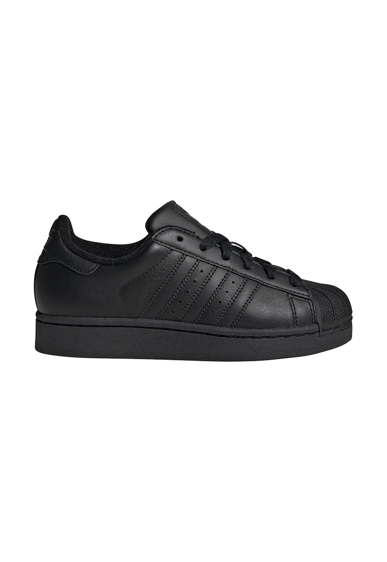 Pantofi sport low-cut din piele si piele ecologica Superstar II, Negru stins