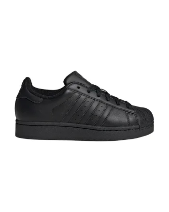 Pantofi sport low-cut din piele si piele ecologica Superstar II, Negru stins
