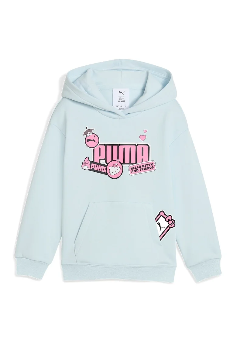 Hanorac relaxed-fit cu imprimeu, Roz pastel/Albastru glaciar