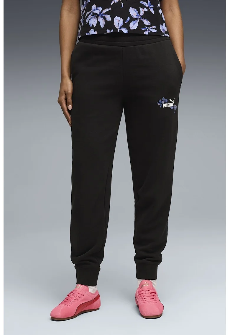 Pantaloni de trening cu buzunare laterale, Negru,