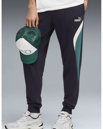 Pantaloni de trening cu logo ESS BLOCK, Alb, Verde persan, Bleumarin,