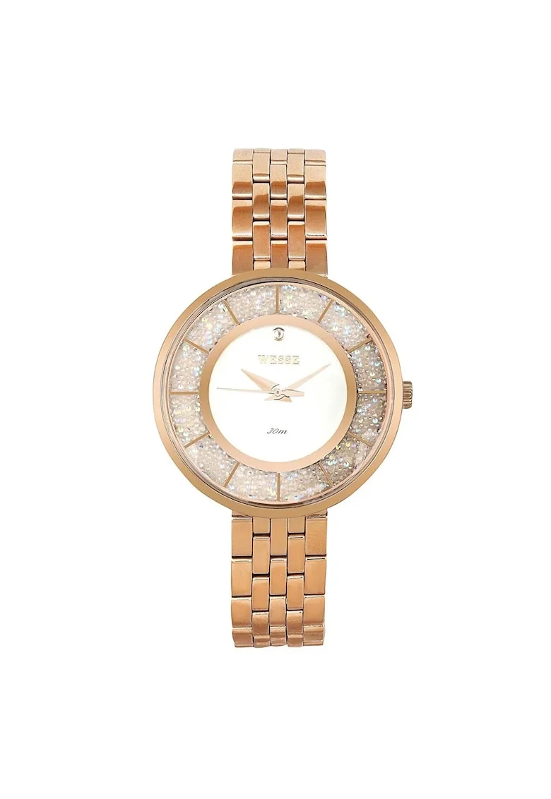 Ceas dama  model WWL300001SS, otel, roz, 36mm, mecanism quartz, rezistenta la apa 3 ATM