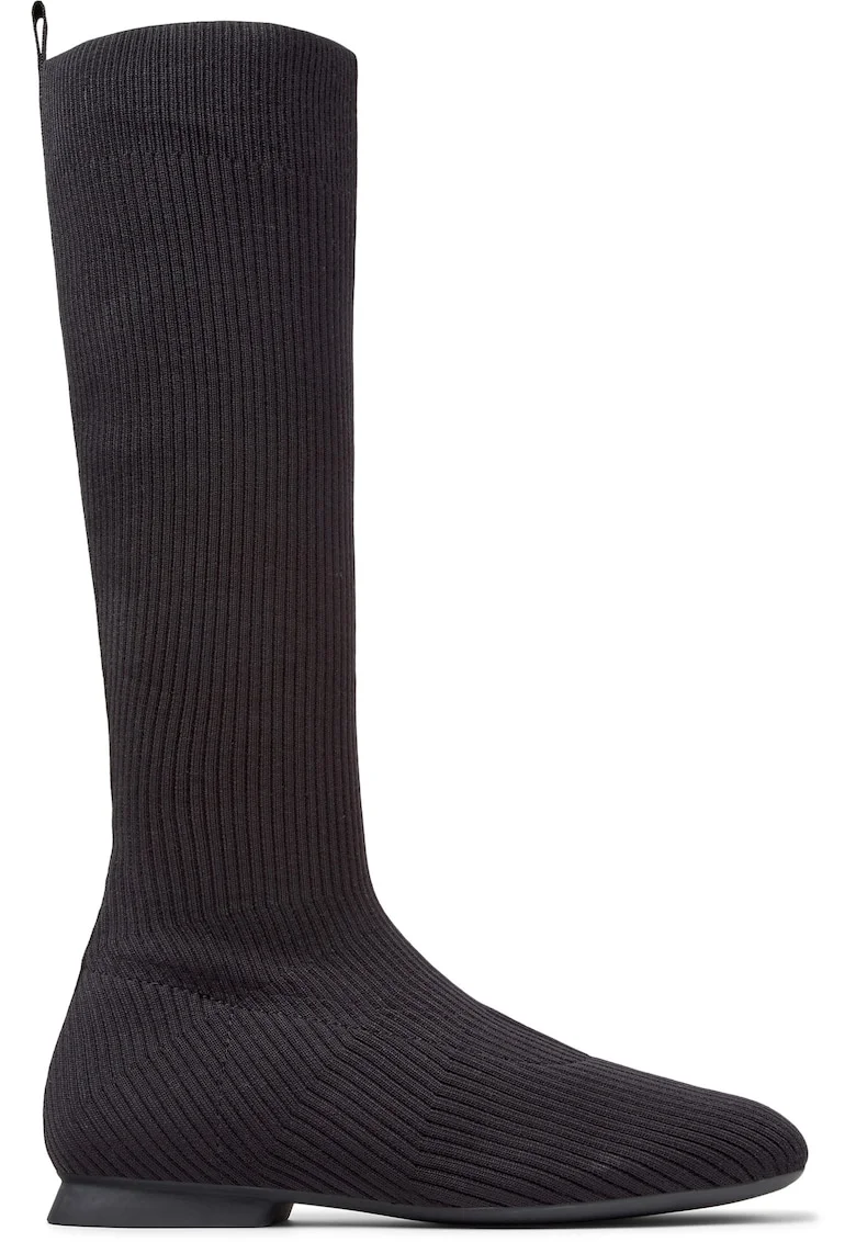 Cizme lungi din material textil Casi Myra, Negru