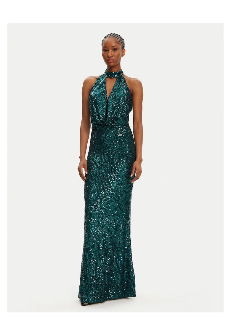 Rochie de seara,  poliester, verde,