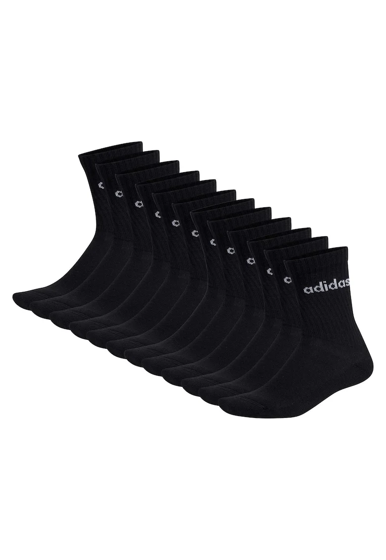 Set de sosete unisex cu amortizare Linear- 12 perechi, Negru