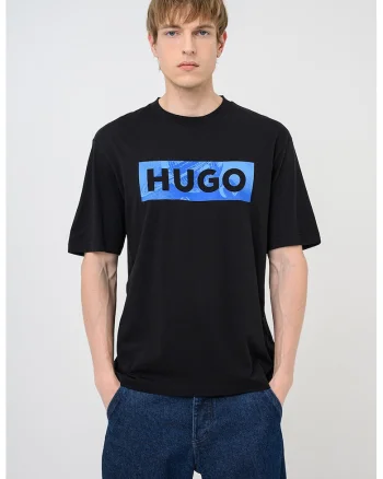 Tricou de bumbac cu imprimeu Nalien, Negru