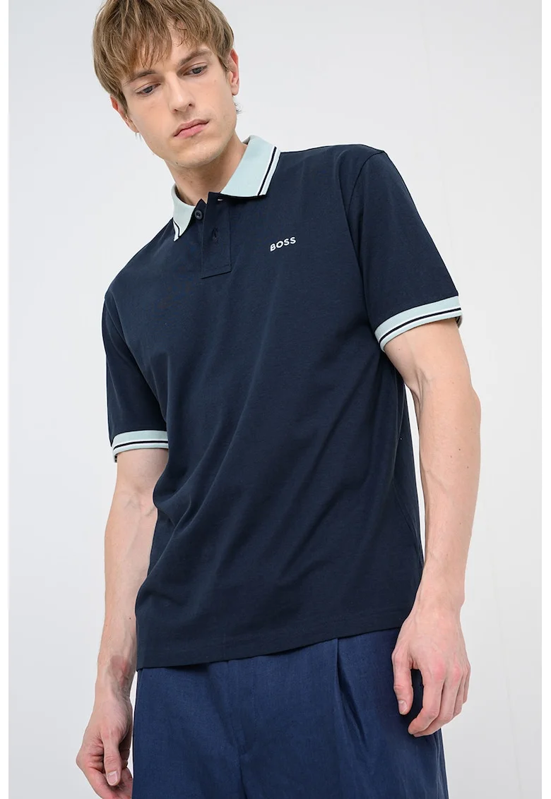 Tricou polo Blocks, Albastru ultramarin