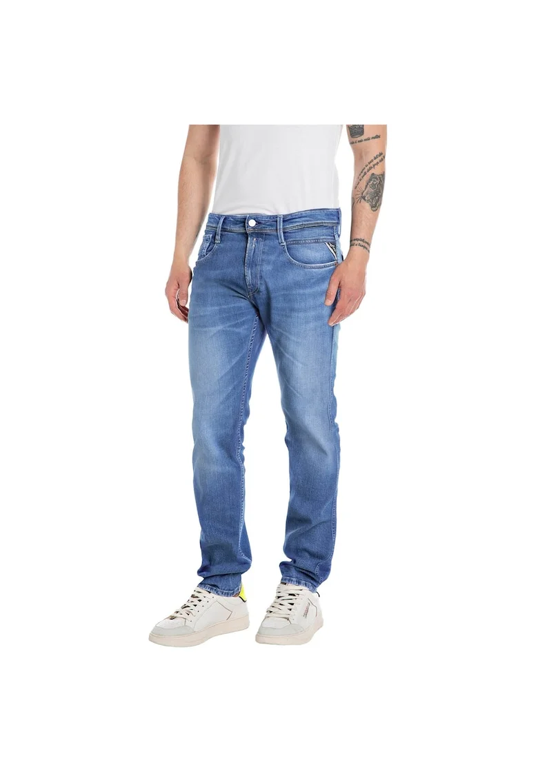 Blugi slim fit Hyperflex, Albastru deschis