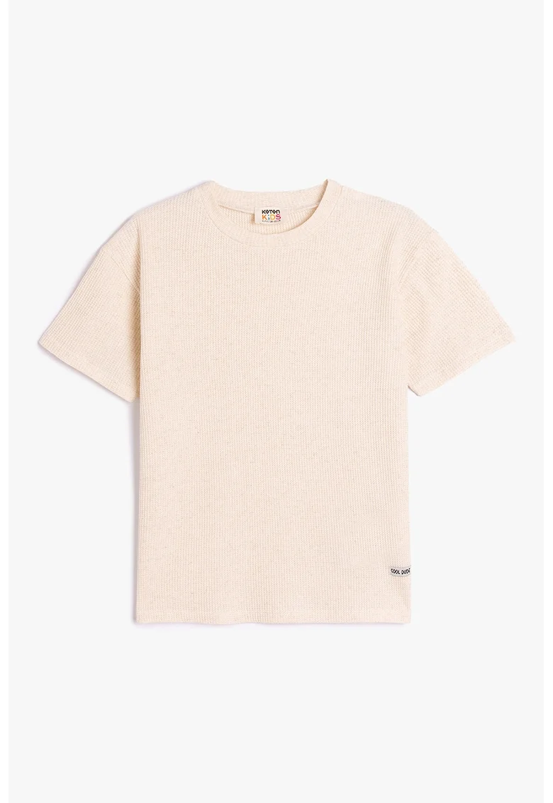 Tricou cu aspect texturat, Bej deschis