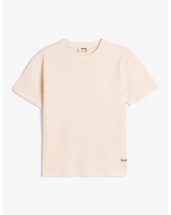 Tricou cu aspect texturat, Bej deschis