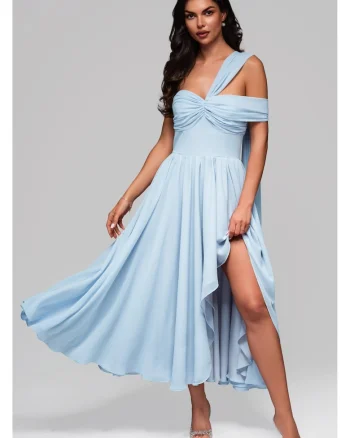 Rochie de seara Maxi LARICA LA-OM-DLR196, Albastru deschis