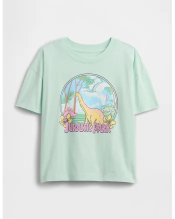 Tricou cu imprimeu cu desene, Galben/Verde pal/Roz