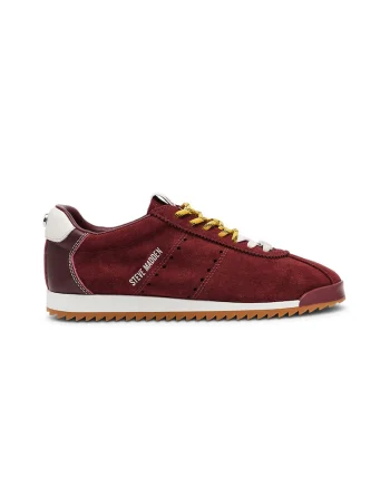 Pantofi Mirage sport de piele intoarsa, Visiniu/Rosu inchis