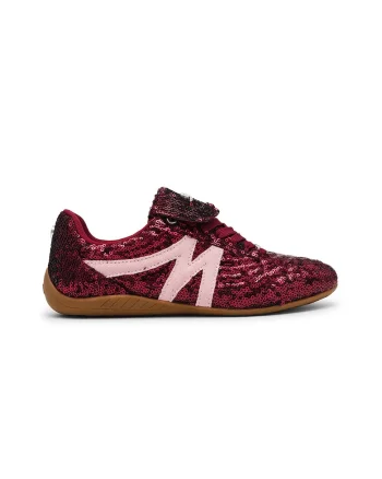 Pantofi sport cu aplicatii de paiete Freekick, Visiniu/Roz pastel