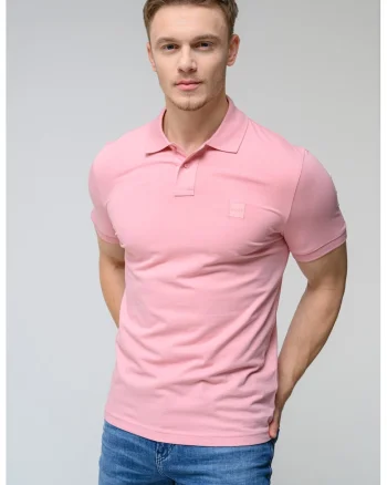 Tricou polo slim fit Passenger, Roz deschis