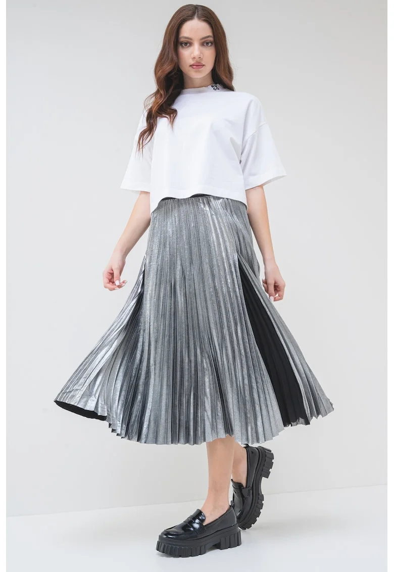 Tricou crop din bumbac, Alb optic
