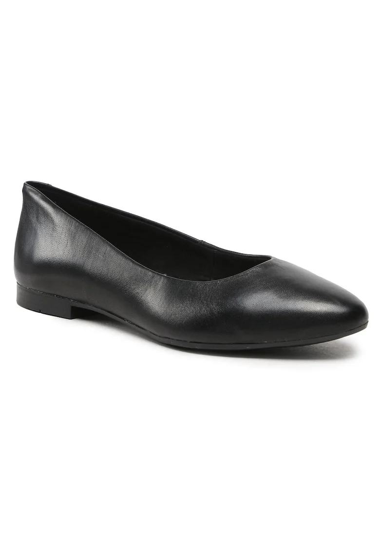 Balerini dama,  piele naturala, negru,