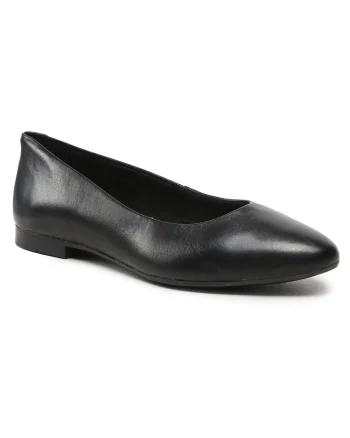 Balerini dama,  piele naturala, negru,