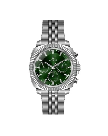 Ceas barbatesc,  WWG210002, 42mm, curea metal, cadran verde, rezistent la apa 5 ATM