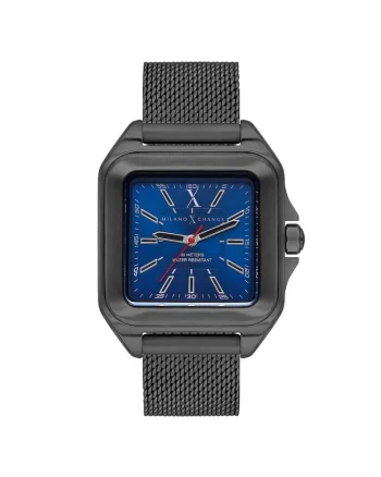 Ceas barbatesc  MXU10004, 38x38mm, curea din otel gri, cadran gri, mecanism quartz