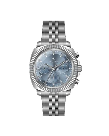 Ceas barbatesc  WWG210001, curea din otel, gri metalizat, cadran albastru, 42mm