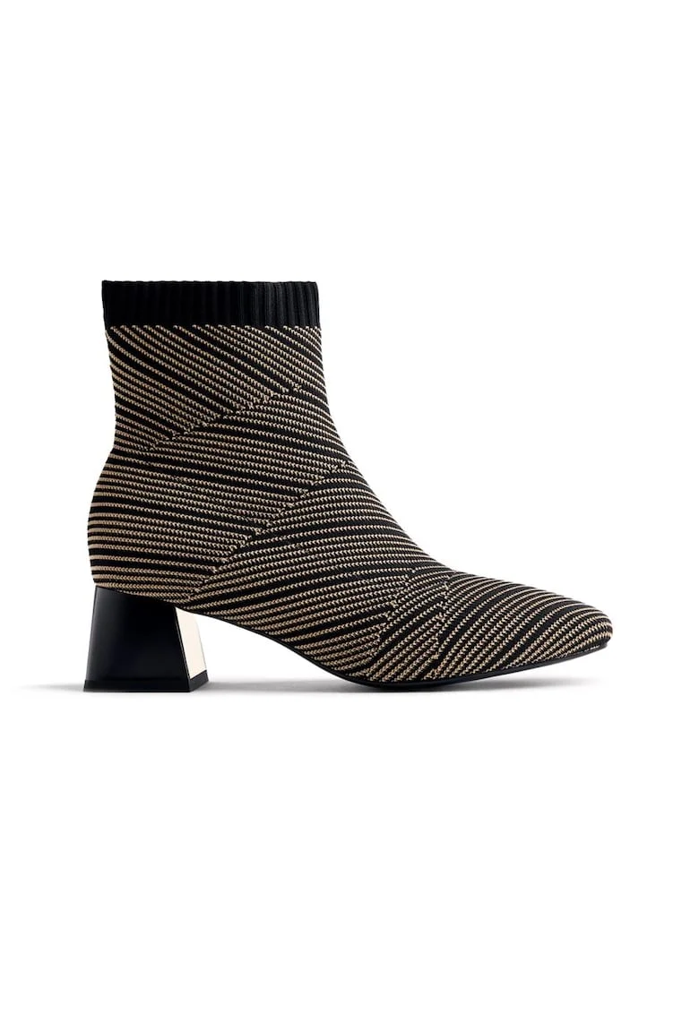 Cizme cu varf patrat Elastic, Negru
