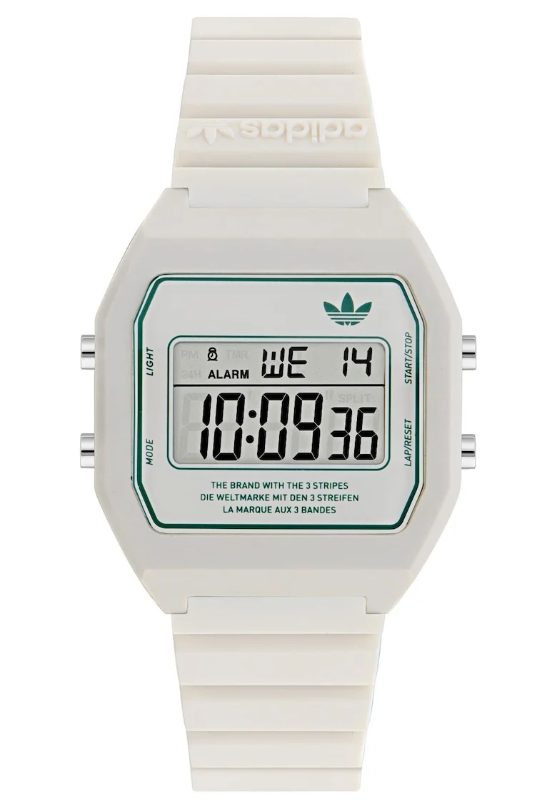 Ceas unisex  Digital Two, quartz, alb, rezistent la apa 5 ATM