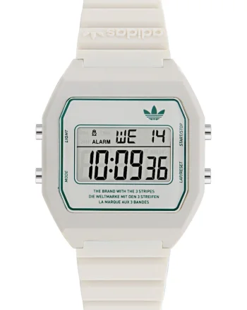 Ceas unisex  Digital Two, quartz, alb, rezistent la apa 5 ATM