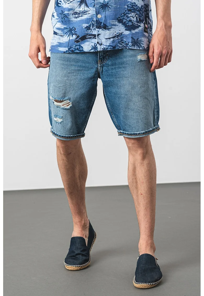 Bermude din denim cu 5 buzunare, Albastru prafuit