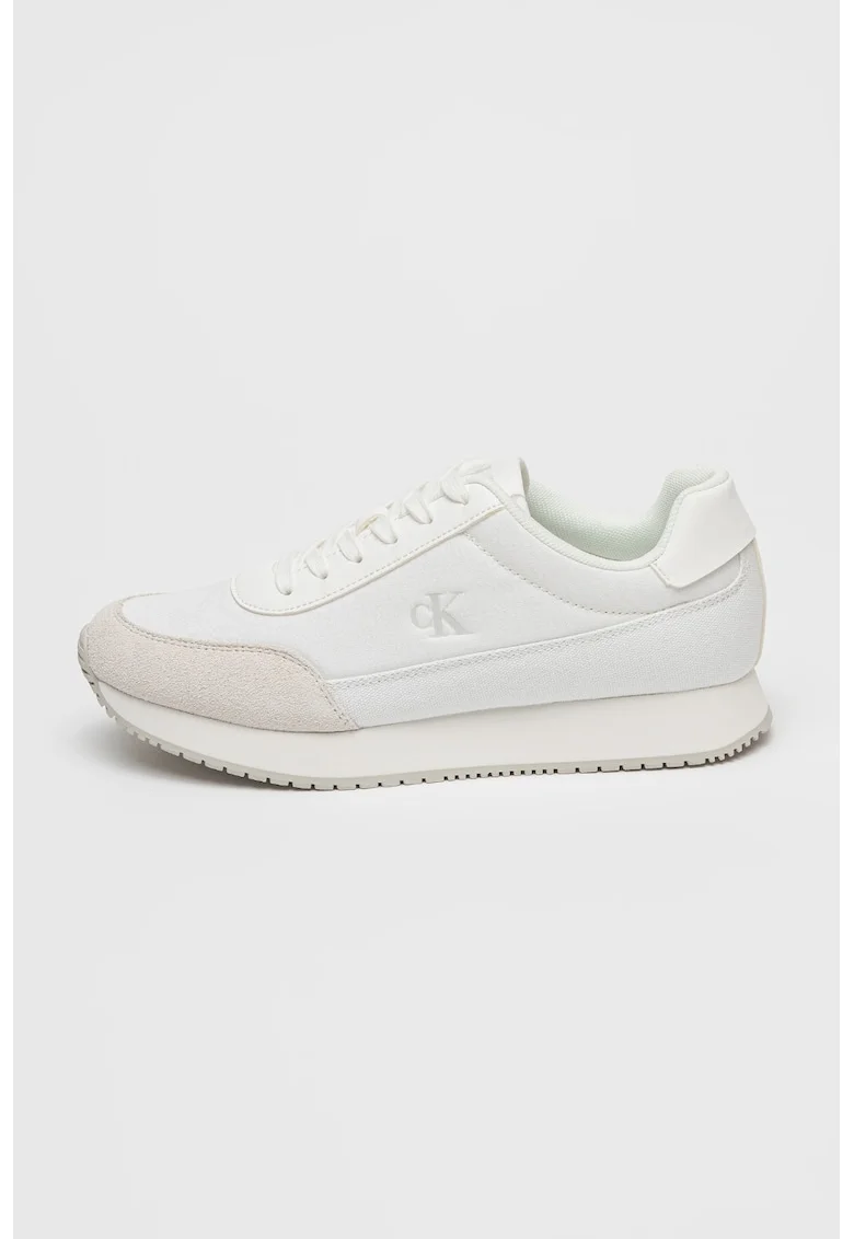 Pantofi sport low-cut cu logo, Alb