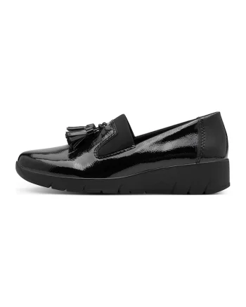 Pantofi loafer cu aspect lacuit, Negru