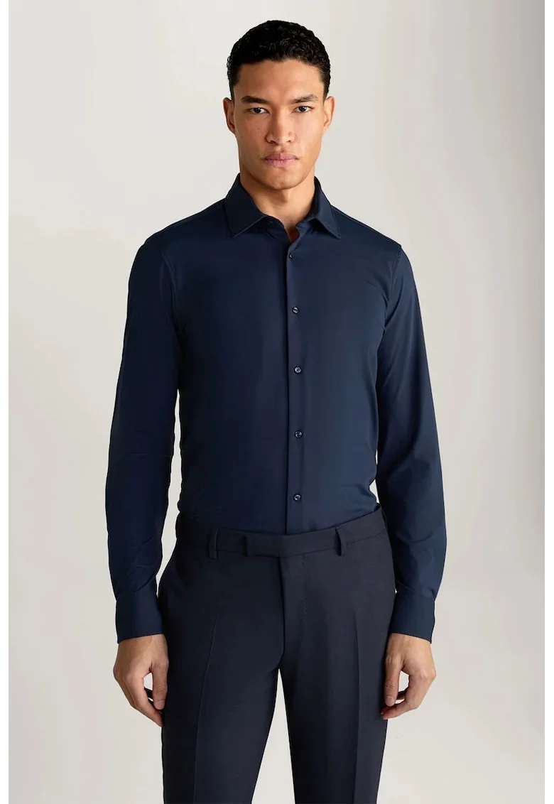 Cămașă slim fit JP7, Bleumarin