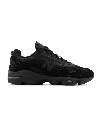 Pantofi sport din piele si piele nabuc cu garnituri din material textil M 1000, Negru