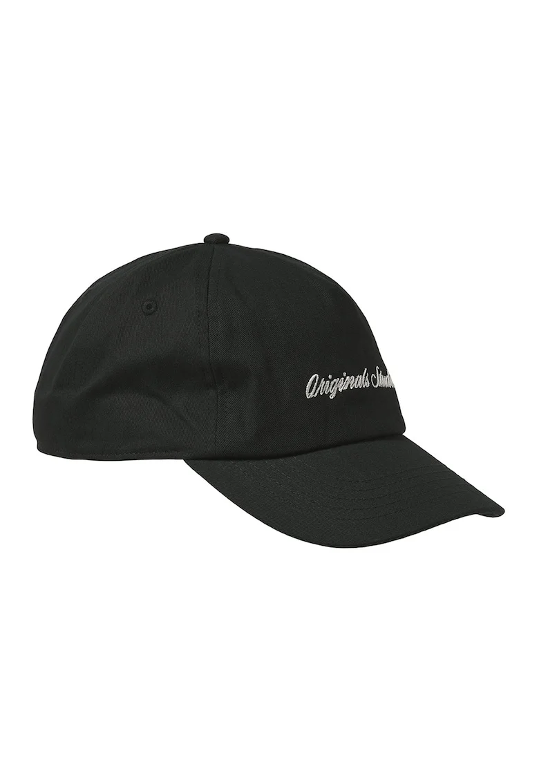 Sapca de bumbac organic cu logo brodat, Alb/Negru