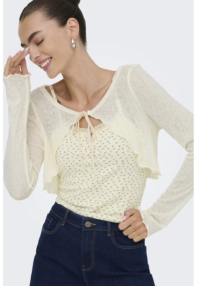 Bluza cu aspect 2in1 Lemone, Crem