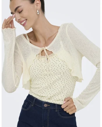 Bluza cu aspect 2in1 Lemone, Crem