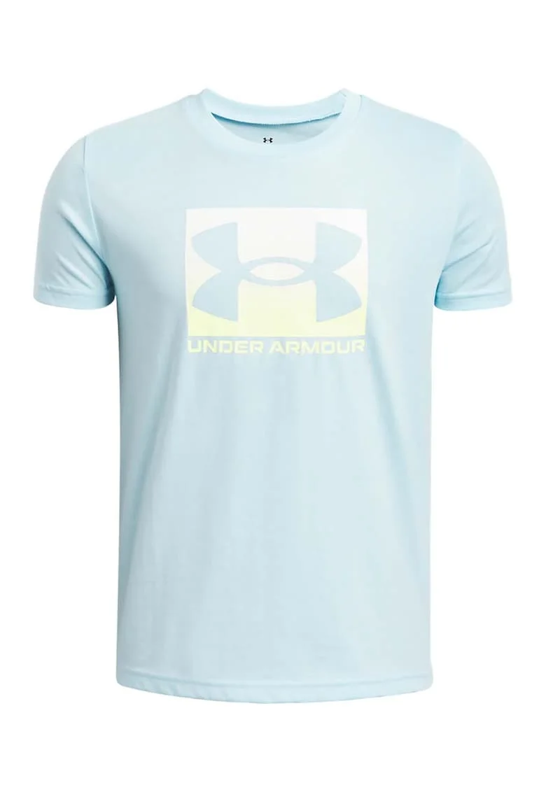 Tricou cu logo din amestec de bumbac Boxed Sports, Alb/Albastru deschis