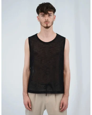 Maiou din plasă oversize, Negru